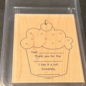 UNUSED Vintage Y2K Kids Large Thank You Card Stamp | Stampin’ Up 2002